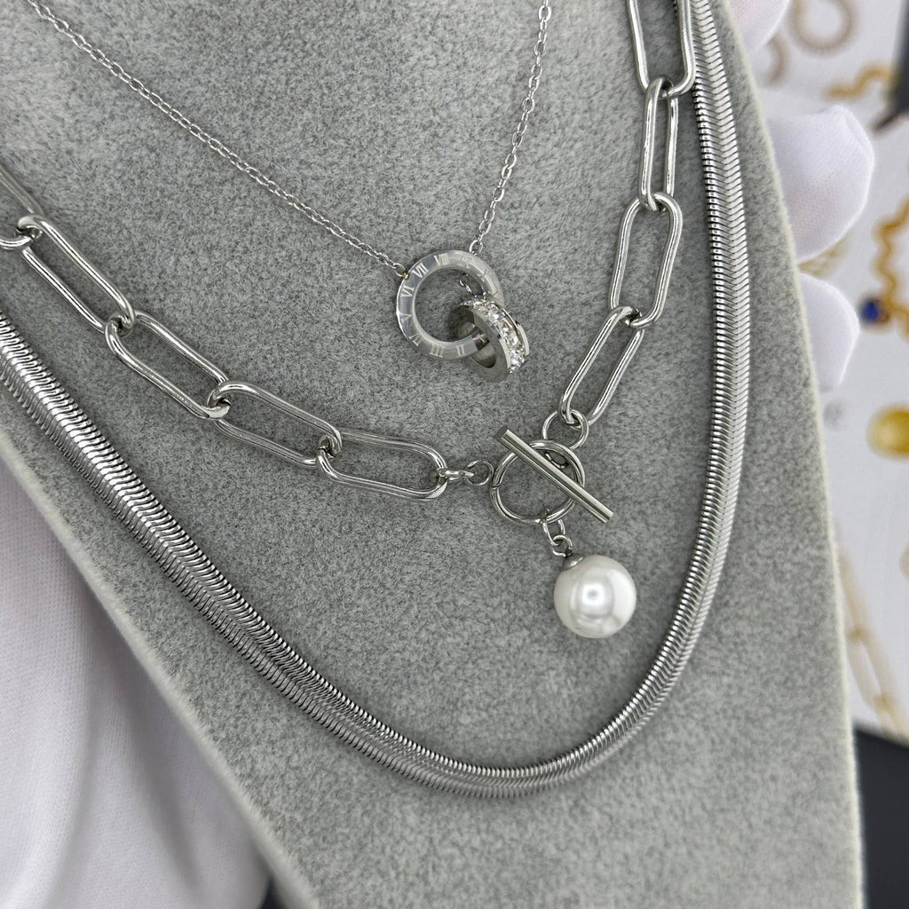 Roman numbers silver necklace