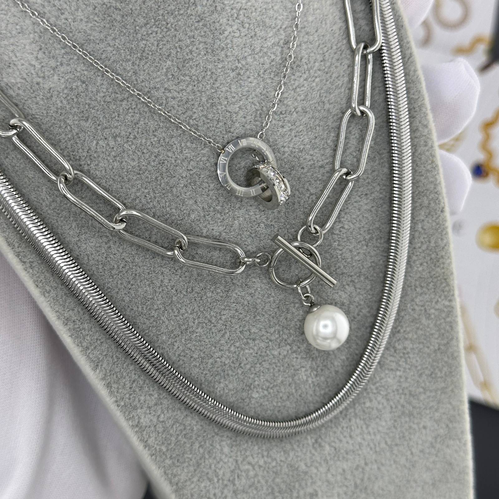 Roman numbers silver necklace