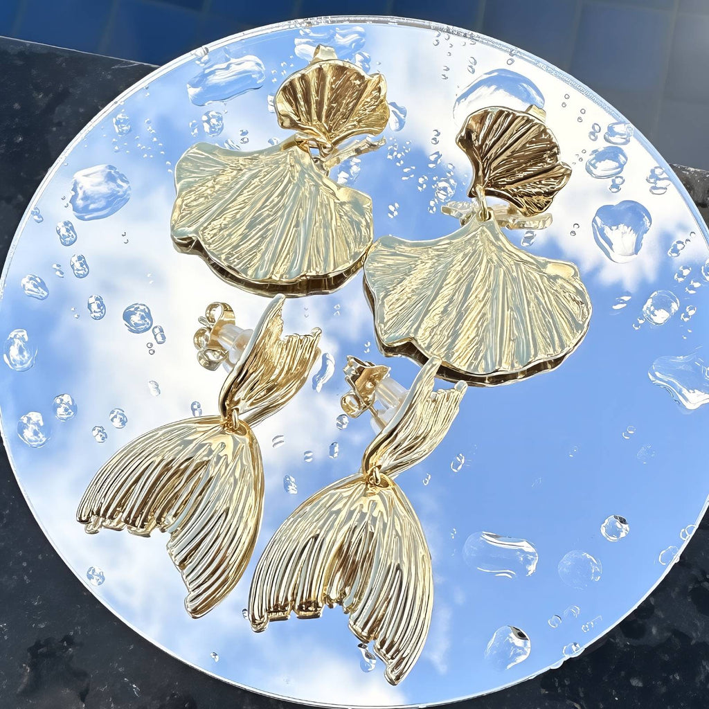 Ginkgo leaf earrings