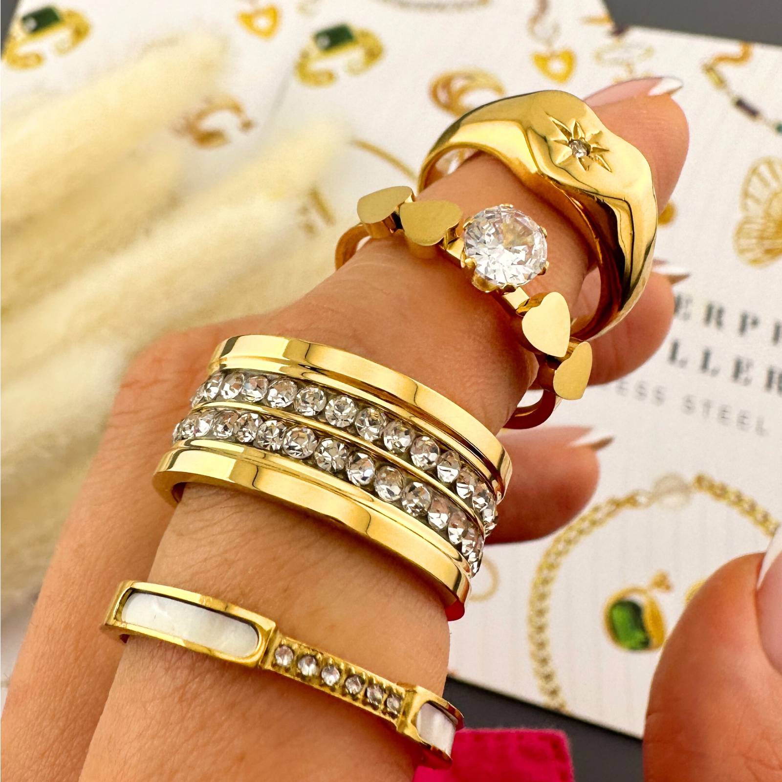 Cubic Zirconia Gold Plated Ring