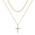 Cubic Zirconia Cross 18k gold plated Necklace