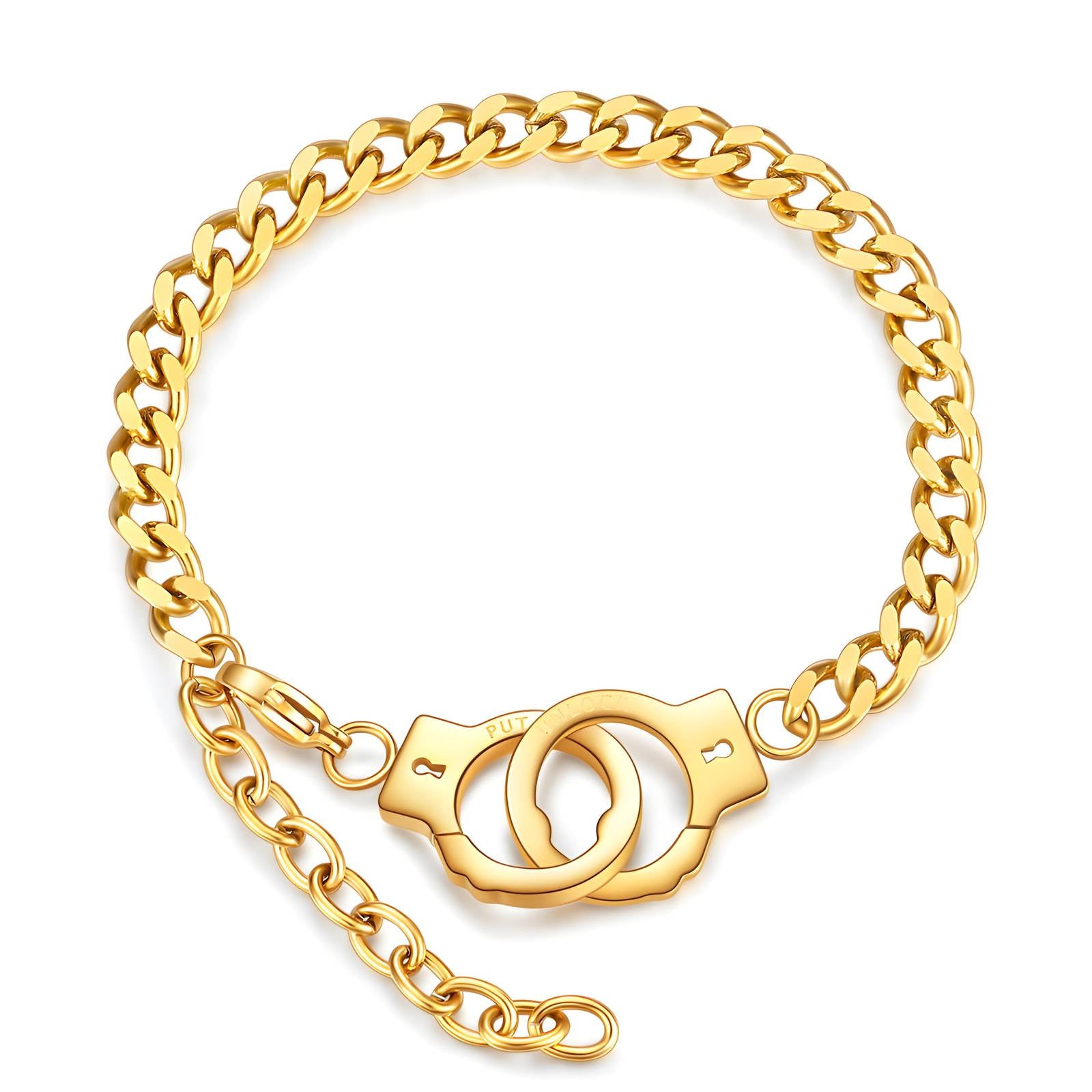 Handcuffs Gold Plated Bracelet