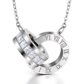 Roman numbers silver necklace