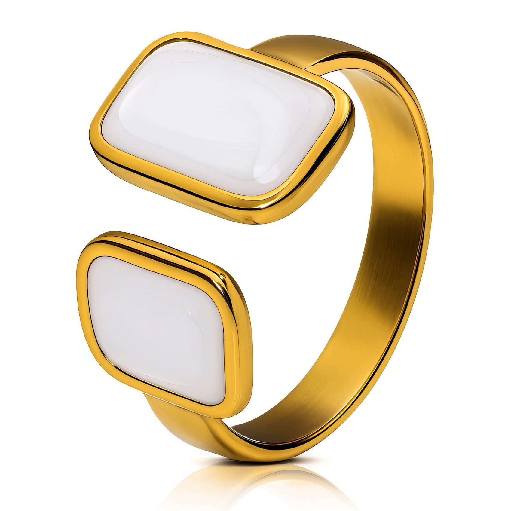 White Zirconia 18k Gold plated Ring