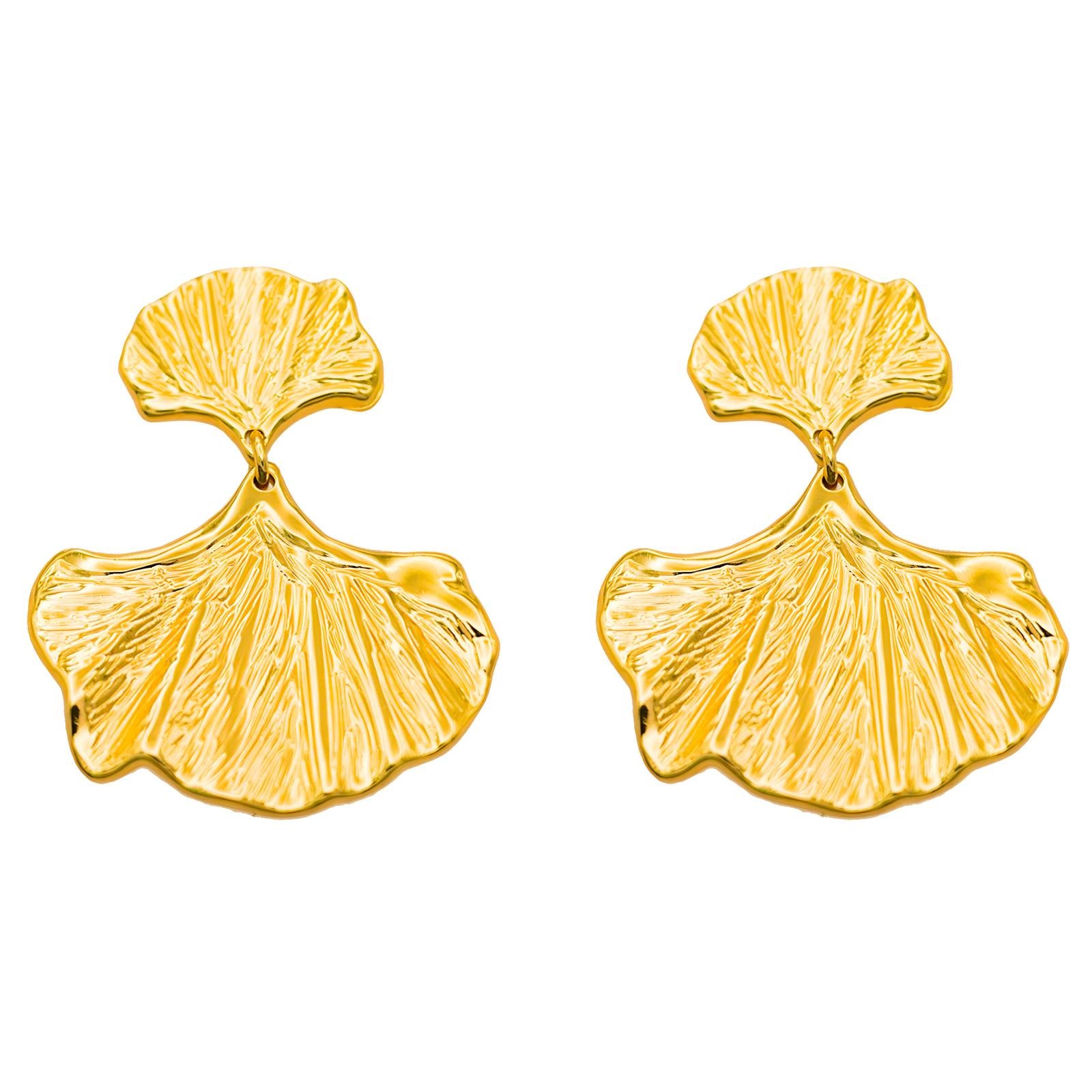 Ginkgo leaf earrings