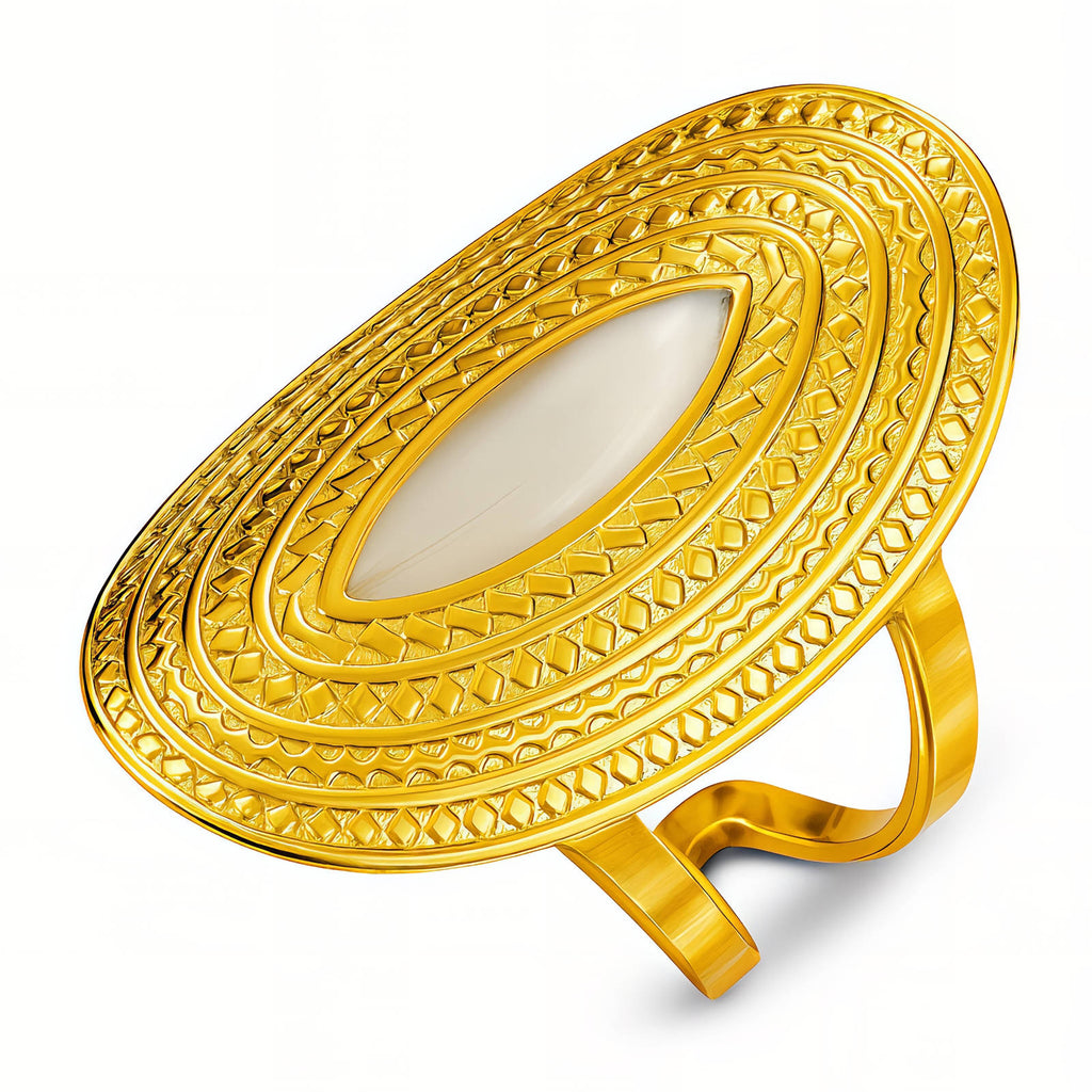White Zirconia Oval Ring