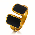 Black Zirconia 18k gold plated Ring