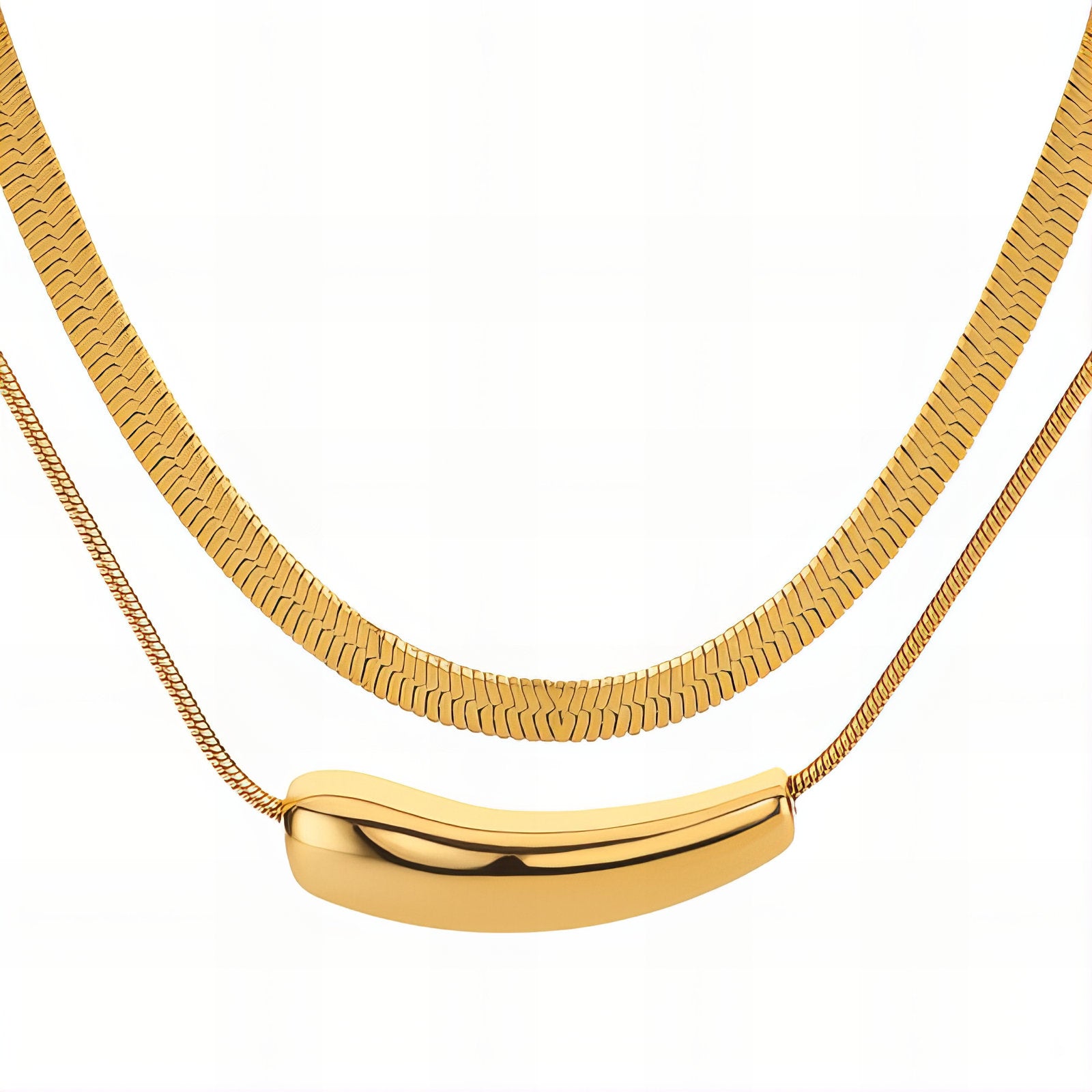 Necklace, 18k Gold Plated Steel, waterproof