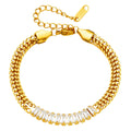 Clear Cubic Zirconia Gold Plated Bracelet