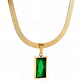 Green Pendant stainless steel Necklace